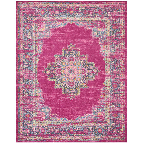 Mercury Row® Abbate Oriental Fuchsia Pink Area Rug & Reviews Wayfair
